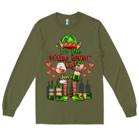 Army Green im the wine lover elf Long Sleeve Tee - FaDigitalArtStudio