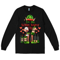 Black im the wine lover elf Long Sleeve Tee - FaDigitalArtStudio
