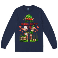 Navy im the wine lover elf Long Sleeve Tee - FaDigitalArtStudio