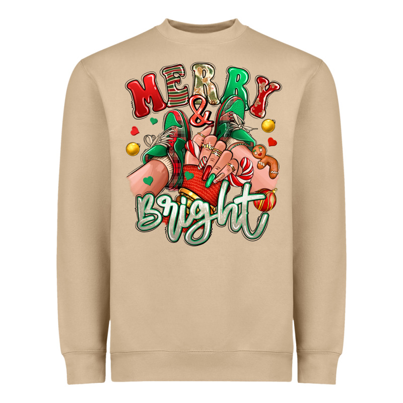 Merry And Bright Caucasian Girl Sneakers Heavyweight Sweatshirt by RanaPortraitStore | Teevron