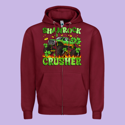 Shamrock Crusher Zipper Hoodie Designed By Artiststas