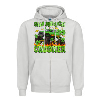 Dove Grey shamrock crusher Zipper Hoodie - Artiststas