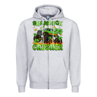 Heather Grey shamrock crusher Zipper Hoodie - Artiststas