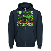 Navy shamrock crusher Zipper Hoodie - Artiststas