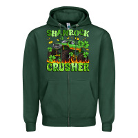 Sports Green shamrock crusher Zipper Hoodie - Artiststas