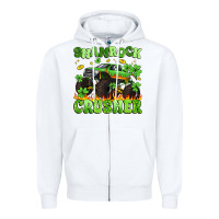 White shamrock crusher Zipper Hoodie - Artiststas
