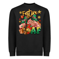 Black festive af christmas caucasian girl sneakers Heavyweight Sweatshirt - RanaPortraitStore