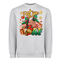 Festive Af Christmas Caucasian Girl Sneakers Heavyweight Sweatshirt | Teevron