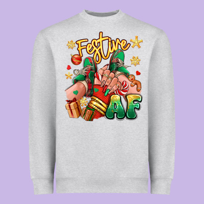 Heavyweight Sweatshirt festive af christmas caucasian girl sneakers