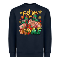 Navy festive af christmas caucasian girl sneakers Heavyweight Sweatshirt - RanaPortraitStore