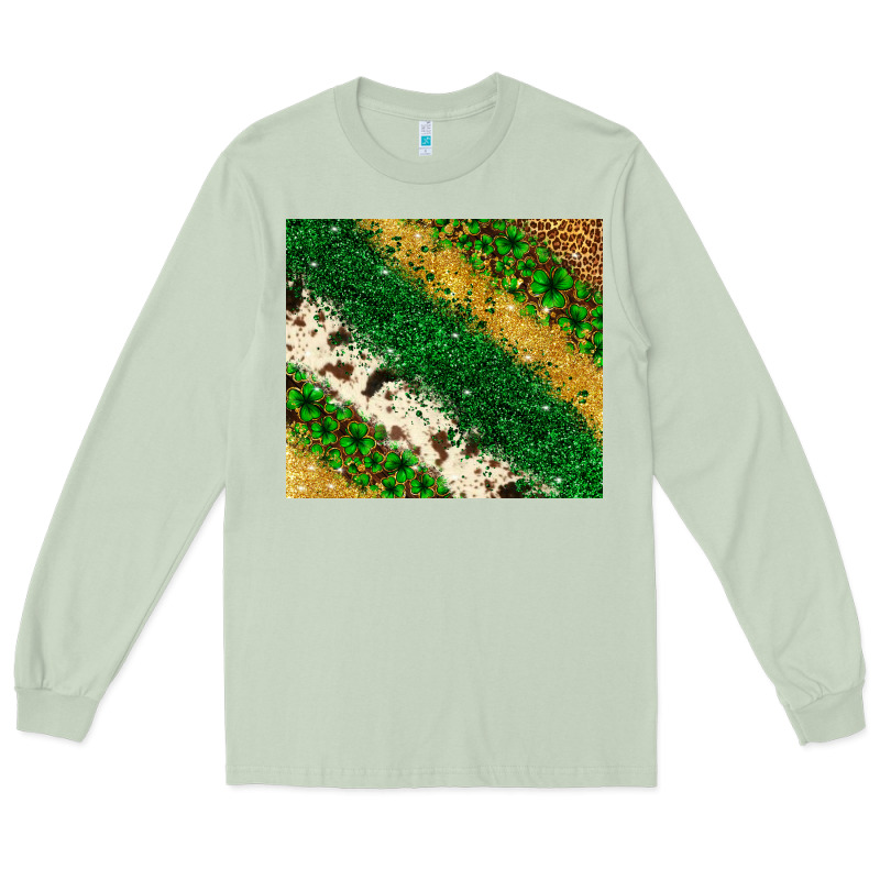 St. Patrick's Day Leopard Cowhide Glitter Tumbler Long Sleeve Tee by Neo Western | Teevron