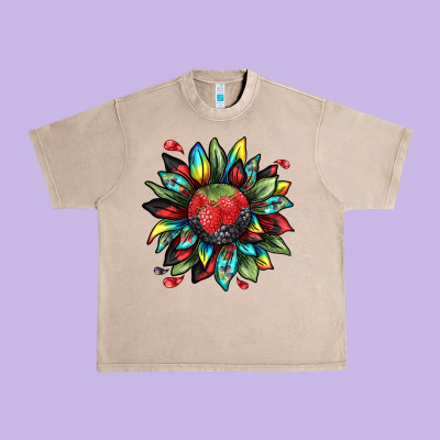 Berry Sunflower Urban Heavy Tee Designed By Texasbilliewilder