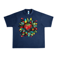 Navy berry sunflower Urban Heavy Tee - texasbilliewilder