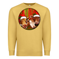 Antique Gold Christmas Cow, Premium Sweatshirt - Jasminsmagicworld