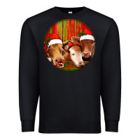 Black Christmas Cow, Premium Sweatshirt - Jasminsmagicworld