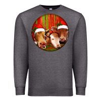 Charcoal Heather Christmas Cow, Premium Sweatshirt - Jasminsmagicworld