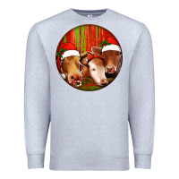 Heather Grey Christmas Cow, Premium Sweatshirt - Jasminsmagicworld