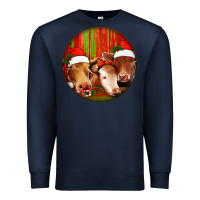 Navy Christmas Cow, Premium Sweatshirt - Jasminsmagicworld