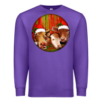 Purple Christmas Cow, Premium Sweatshirt - Jasminsmagicworld