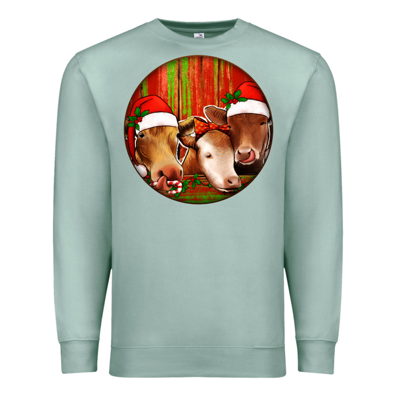 Christmas Cow, Premium Sweatshirt by Jasminsmagicworld | Teevron