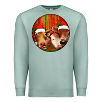 Seafoam Christmas Cow, Premium Sweatshirt - Jasminsmagicworld