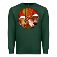 Sports Green Christmas Cow, Premium Sweatshirt - Jasminsmagicworld
