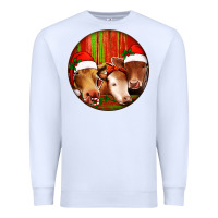 White Christmas Cow, Premium Sweatshirt - Jasminsmagicworld