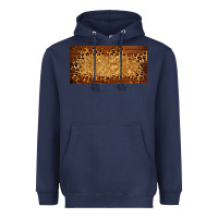 Navy wooden leopard glitter  license plate template Heavyweight Hoodie - BarkalooDesign