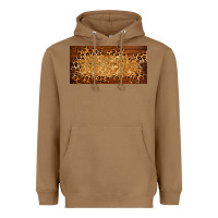 Toasted Coconut wooden leopard glitter  license plate template Heavyweight Hoodie - BarkalooDesign