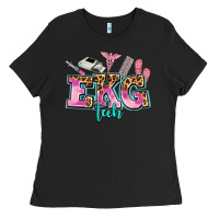 Black ekg tech Ladies Tee - AdoDesignShop