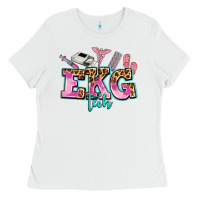 White ekg tech Ladies Tee - AdoDesignShop