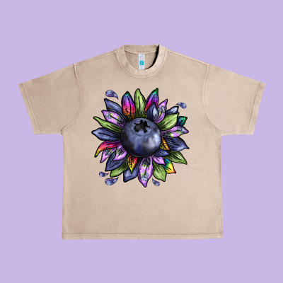 Blueberry Sunflower Urban Heavy Tee Designed By Texasbilliewilder