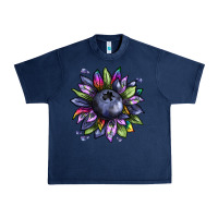 Navy blueberry sunflower Urban Heavy Tee - texasbilliewilder