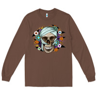 Chestnut Halloween Skeleton Long Sleeve Tee - CowhideDigitalArt