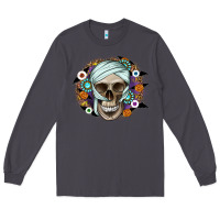 Smoke Halloween Skeleton Long Sleeve Tee - CowhideDigitalArt