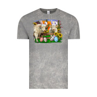 Cloud Rock easter farm cows bunny ears and eggs Vintage Tee - RanaPortraitStore