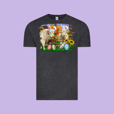 Vintage Tee easter farm cows bunny ears and eggs