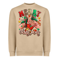 Mushroom Merry Christmas Caucasian girl sneakers Heavyweight Sweatshirt - RanaPortraitStore