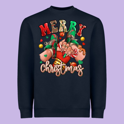 Heavyweight Sweatshirt Merry Christmas Caucasian girl sneakers