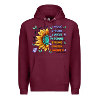 Burgundy you are inspiration Premium Hoodie - MaliasSmallBusiness