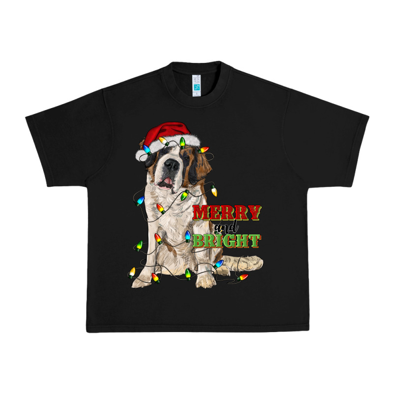 Merry And Bright Saint Bernard Urban Heavy Tee by RanaPortraitStore | Teevron