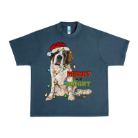 Midnight Navy merry and bright saint bernard Urban Heavy Tee - RanaPortraitStore