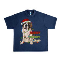Navy merry and bright saint bernard Urban Heavy Tee - RanaPortraitStore
