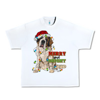 White merry and bright saint bernard Urban Heavy Tee - RanaPortraitStore