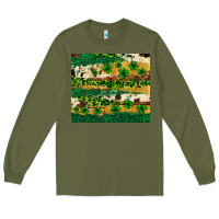 Army Green St. Patrick's Day leopard cowhide shamrock tumbler Long Sleeve Tee - Neo Western