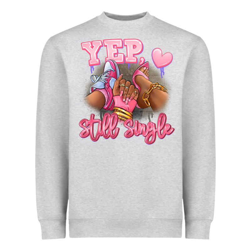 Yep Still Single Heels And Sneakers Afro Girl Heavyweight Sweatshirt by RanaPortraitStore | Teevron
