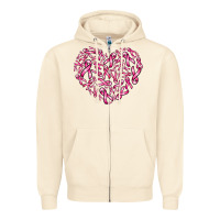 Sandshell breast cancer ribbon heart Zipper Hoodie - AdoDesignShop