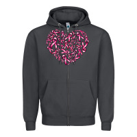 Smoke breast cancer ribbon heart Zipper Hoodie - AdoDesignShop