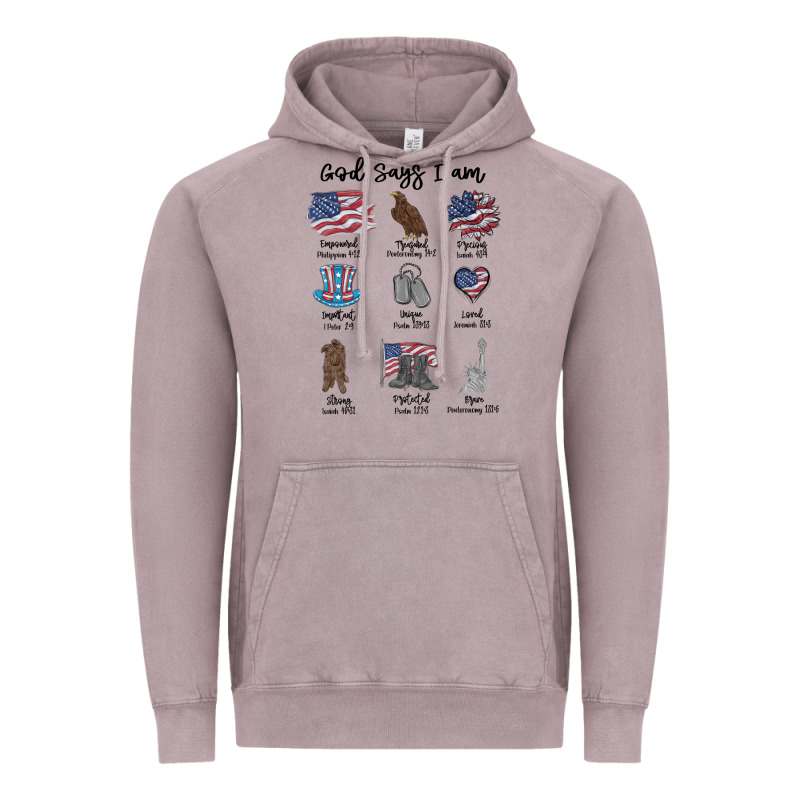 God Says I Am Vintage Hoodie by MaliasSmallBusiness | Teevron
