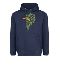 Navy indian leopard headdress blue Heavyweight Hoodie - BarkalooDesign